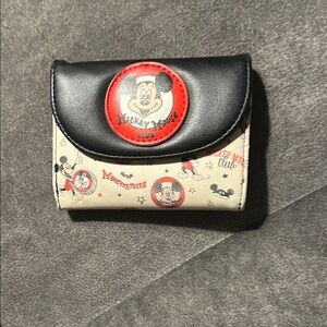 Mickey Mouse Club Bi-Fold Wallet - Black, Red, Cream
